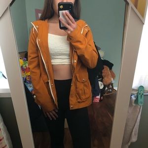 Yellow Mustard Brown Light Trench Coat